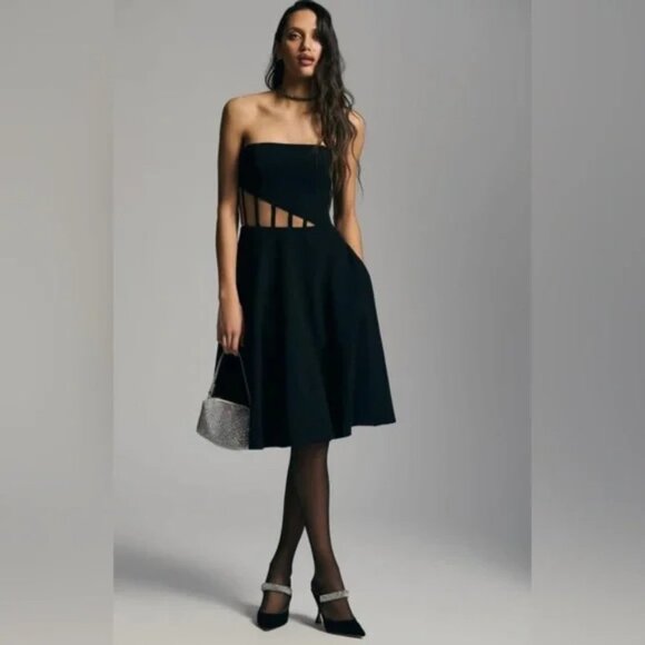 Dress the Population Dresses & Skirts - NWT Dress The Population Illusion-Waist Strapless Midi Dress